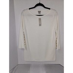 Chico's Ivory sweater 3/4 sleeve size 1 "NWT"